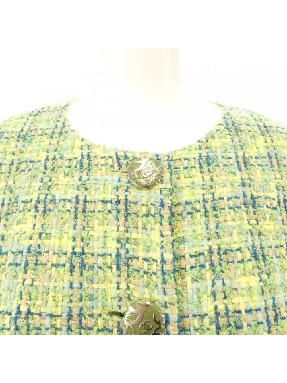 Chanel Collarless Jacket Blue